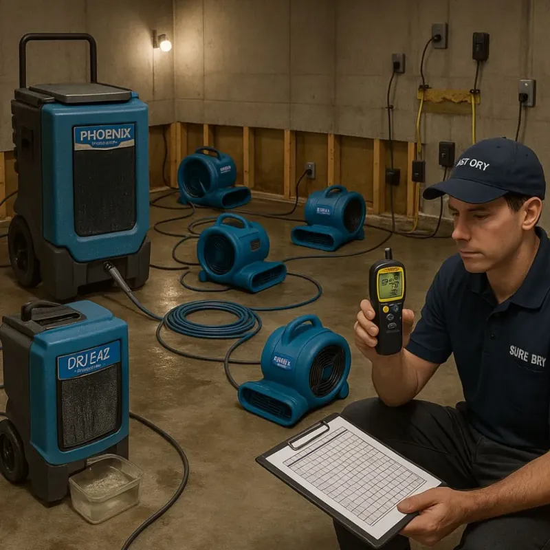 Structural Drying and Dehumidification process in Port Reading, NJ